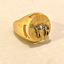 Hammered Zamak Horse Ring